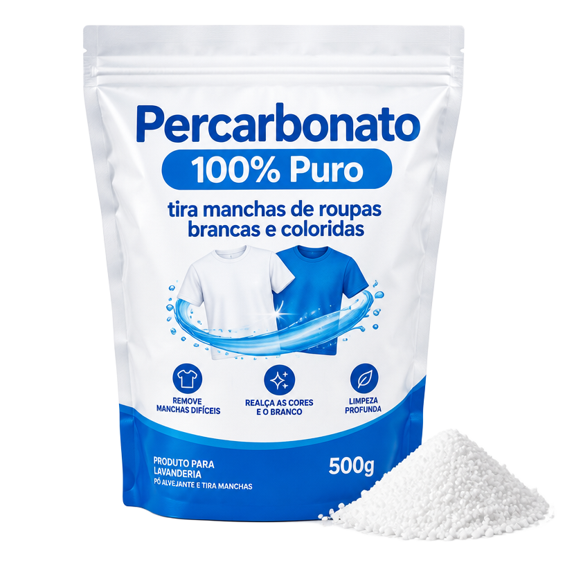 Percarbonato 100% Puro — Tira Manchas de Roupas